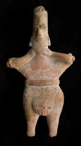 Tuxcacuesco-Ortices Style Colima Terracotta Sculpture of a Standing Ballplayer