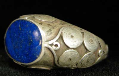 Ottoman Silver Ring Featuring a Lapis Lazuli Stone