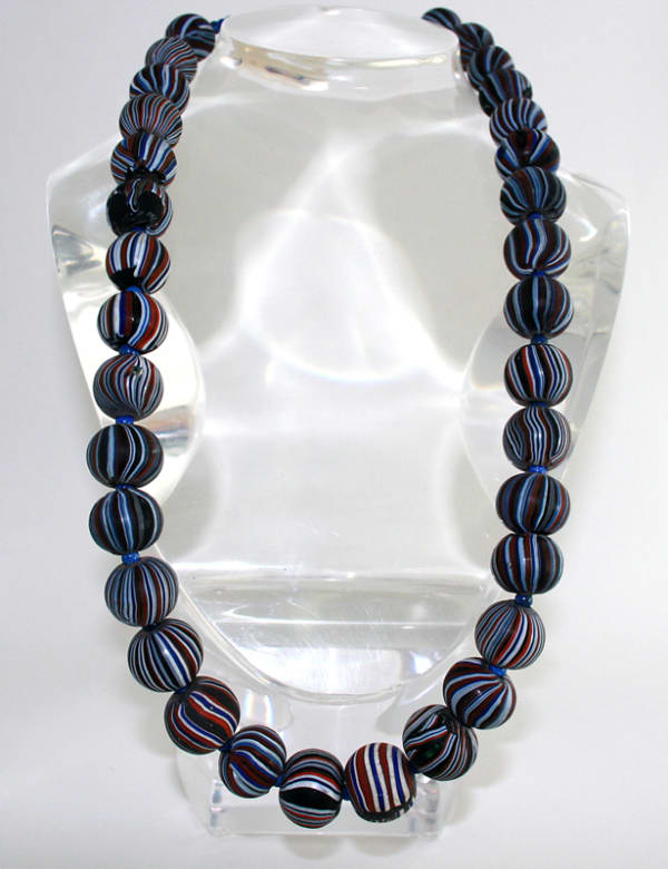Venetian Glass and Lapis Lazuli Bead Necklace