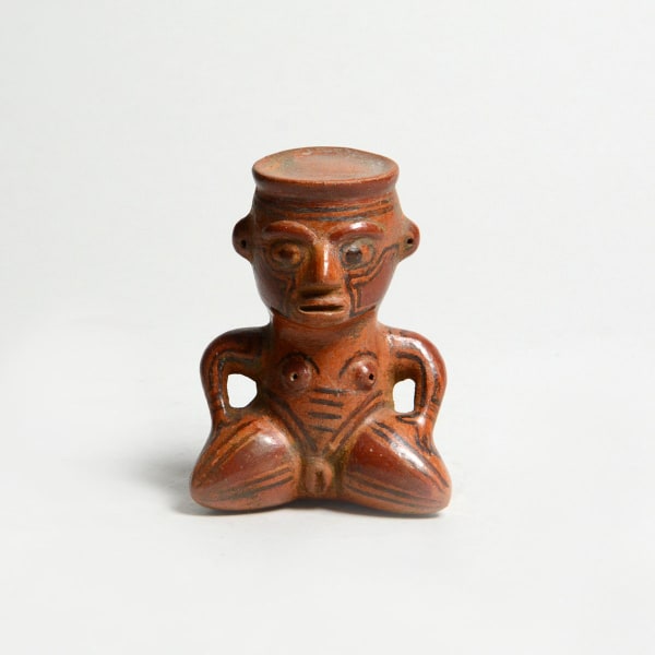 Polychrome Sculpture of a Seated Woman