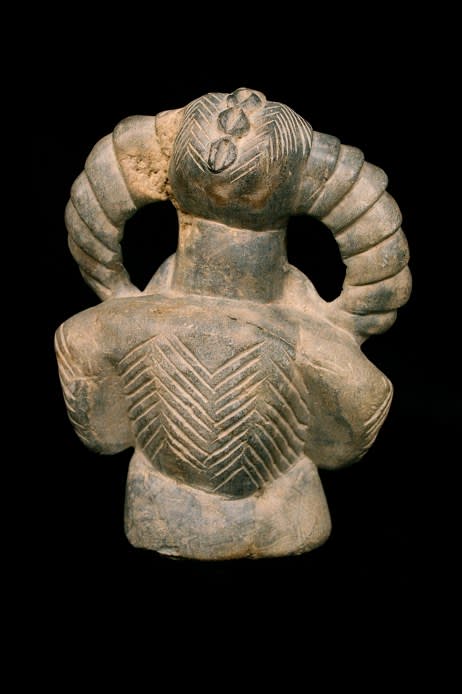 Kissi Soapstone Nomoli Sculpture of a Seated Figure