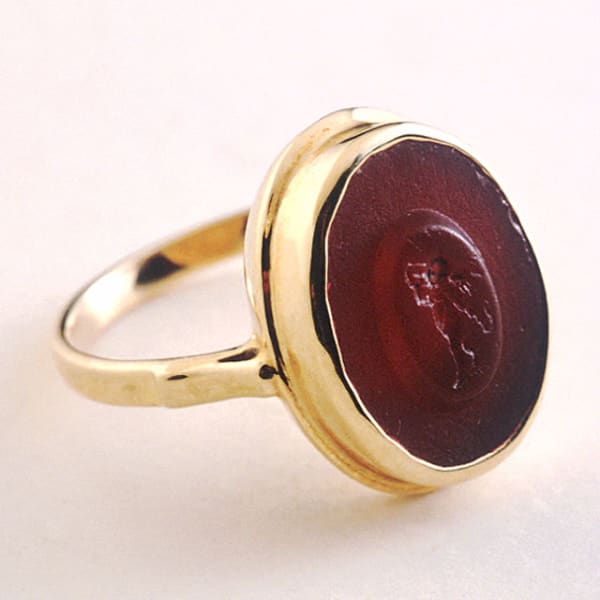 Tassie Glass Intaglio Depicting Cupid Carrying an Amphora