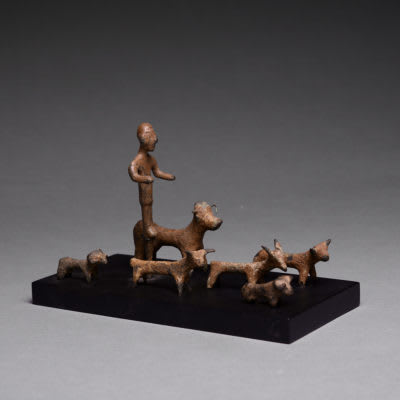 Set Of A Human And Six Animal Sculptures