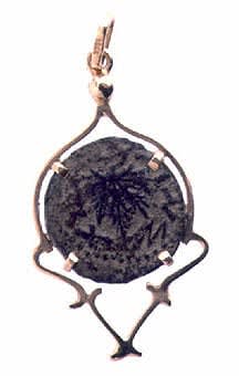 Bronze Coin ofJewish War Set In 18K Gold Pendant