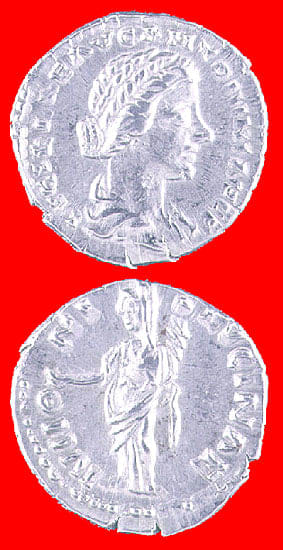 Silver Denarius of Empress Lucilla