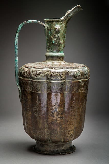 Large Incised Bronze Ewer