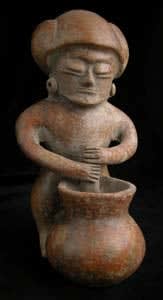 Chorrera Vessel in the Form of a Man Stirring a Bowl