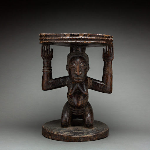 Hemba Wooden Caryatid Stool