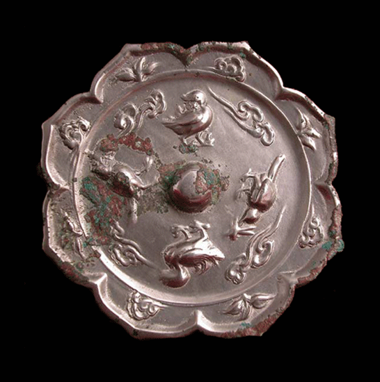 Tang Octofoil Silver-Plated Bronze Mirror