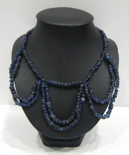 Dark Blue Glass Bead Necklace