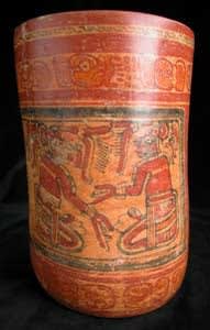Mayan Polychrome Cylindrical Vase