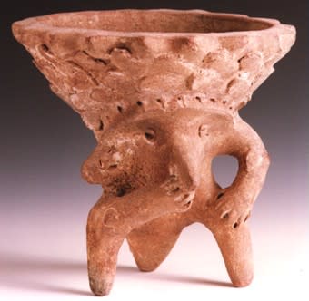 Colima Tripod Incensario Depicting Tlaloc