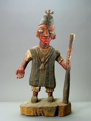 Yoruba Polychrome Sculpture of an Oba