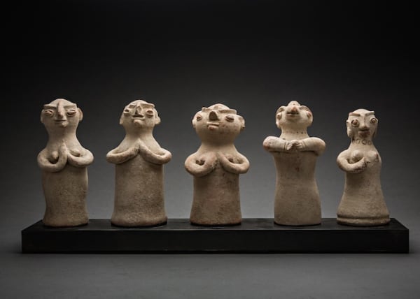 Set of Five Indus Valley Terracotta Standing Figurines
