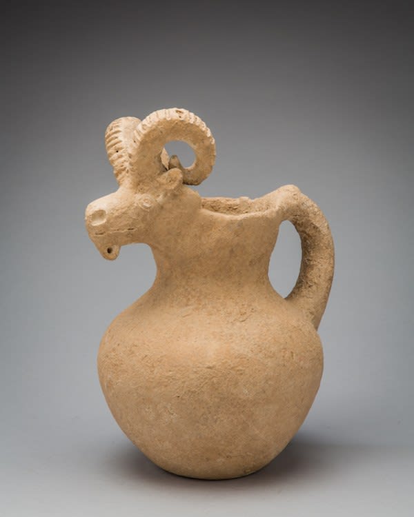Terracotta Jug with a Ram's Head