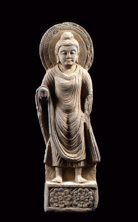 Gandhara Schist Sculpture of Standing Bodhisattva