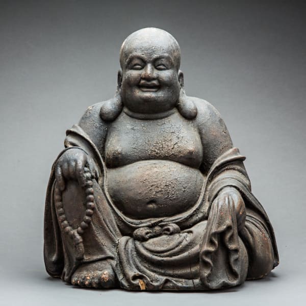 Ming Wooden Sculpture of the Laughing Buddha