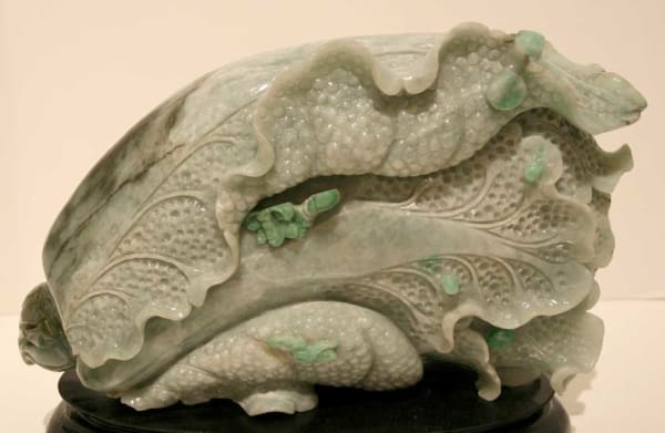 Lavender Jade Sculpture of a Cabbage