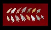 Set of Fifteen Neolithic Flint Arrowheads