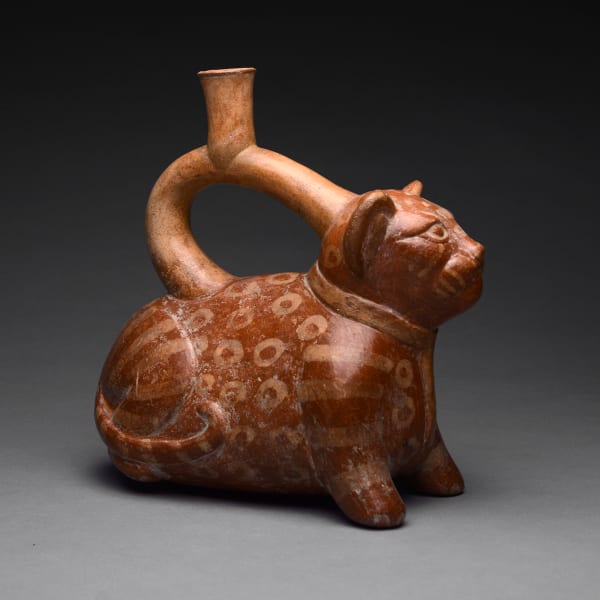 Vicus/Moche Jaguar Stirrup Vessel