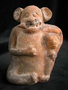 Molded Whistle Depicting A Jaguar God