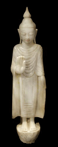 Set of Shan Marble Standing Buddha with Five Monks