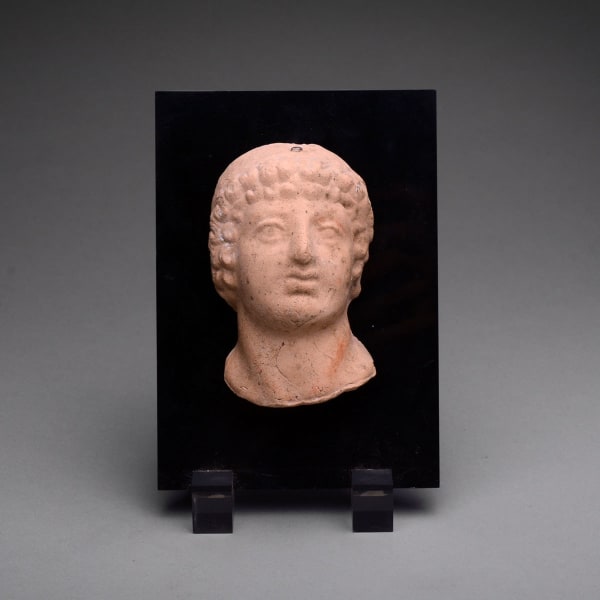 Roman Terracotta Sculpture of a Head of Emperor Domitian