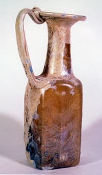 Byzantine Honey-Coloured Six-Sided Glass Jug