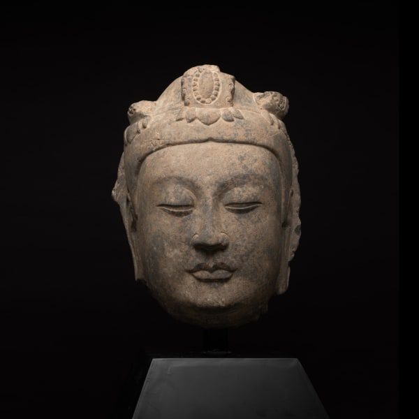 Sui Stone Head of a Bodhisattva
