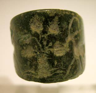 Luristan Seal Ring Depicting Two Gazelles Flanking a Tree