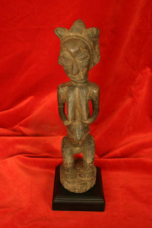 Anyi Wooden Sculpture of a Standing Woman