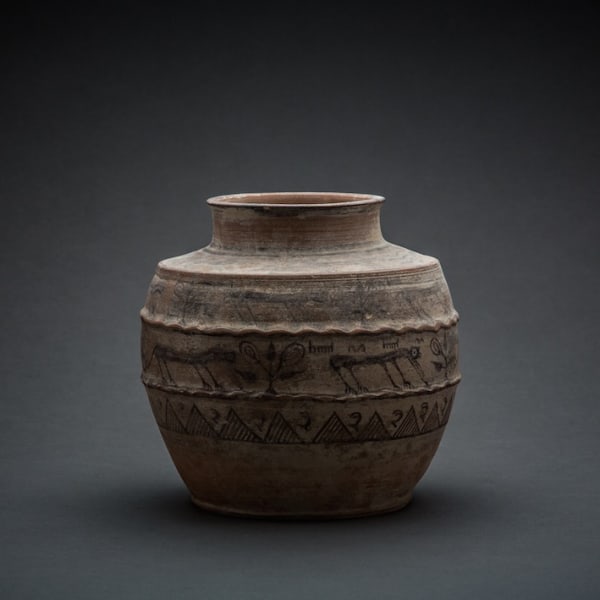 Painted Pottery Cylindrical Jar