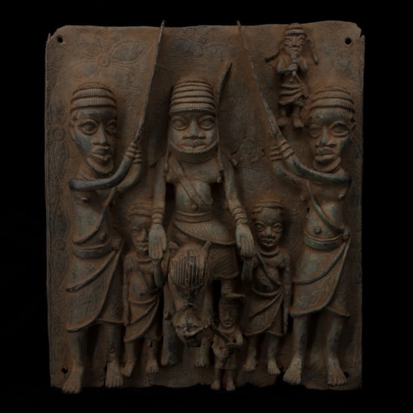 Benin Plaque Depicting an Oba and Attendants