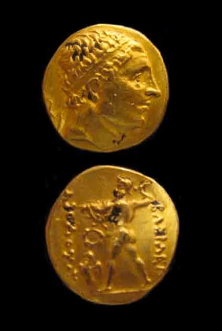 Bactrian Gold Stater of Diodotos I and II