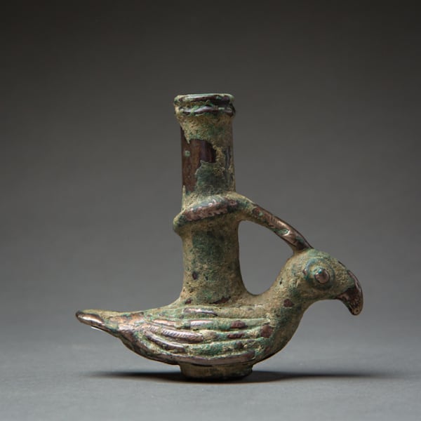 Bactria-Margiana copper-alloy vessel in the shape of a bird