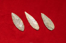 Set of Three Neolithic Flint Arrowheads