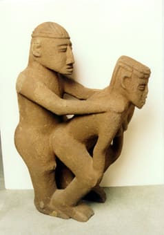Basalt Sculpture of a Copulating Couple