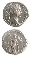 Silver Denarius of Emperor Antoninus Pius