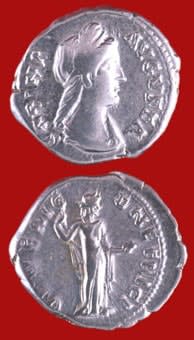 Silver Denarius of Empress Sabina