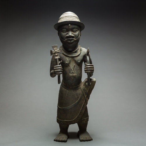Benin Bronze Sculpture of a Kingdom Preacher