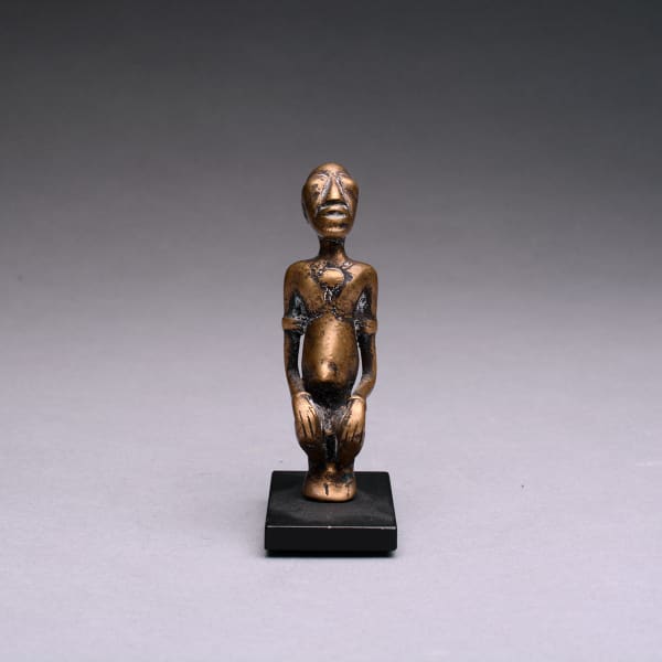 Djenne Bronze Pendant of a Seated Figure