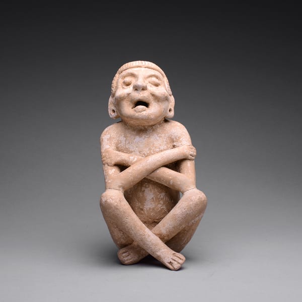 Mayan Sculpture of a Seated Deity/Shaman