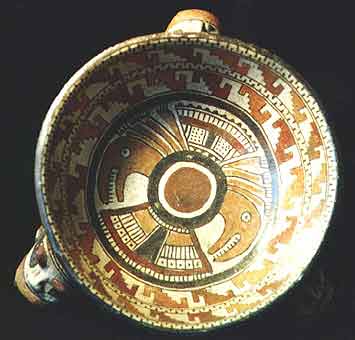 Terracotta Polychrome Tripod Bowl