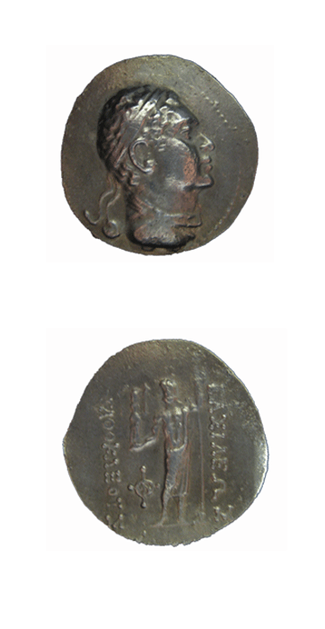 Bactrian Silver Tetradrachm of King Agathokles