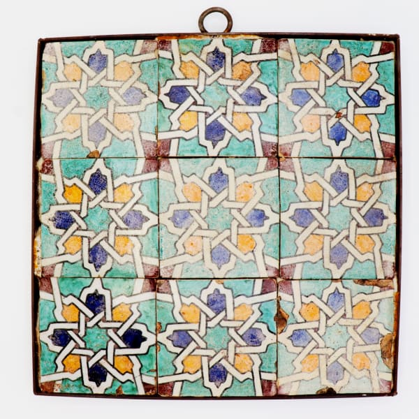 Set of Nine Hispano-Moresque Tiles, in the Alhambra Style