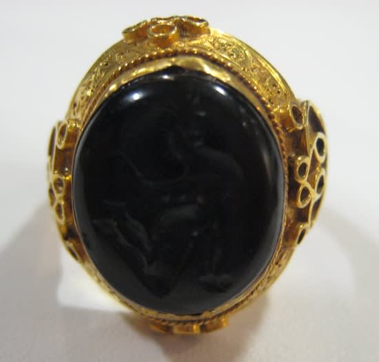 Intaglio Set in Gold Ring