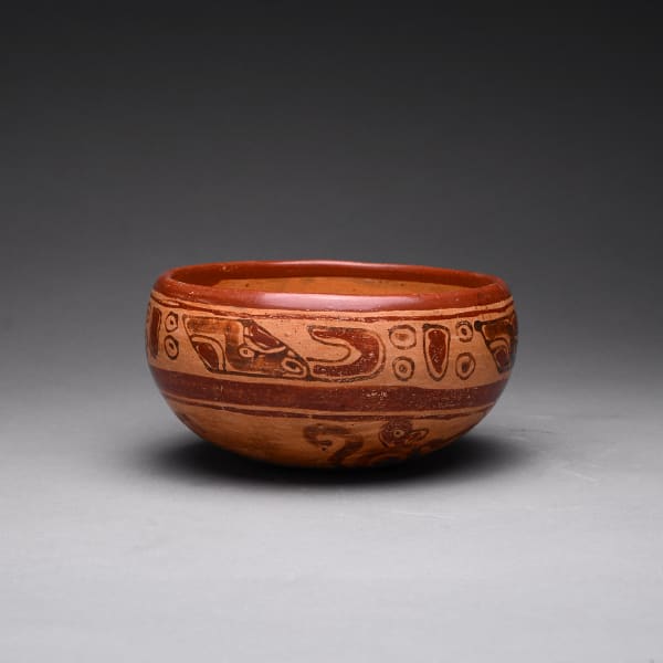 Mayan Bowl With Painted Monkeys