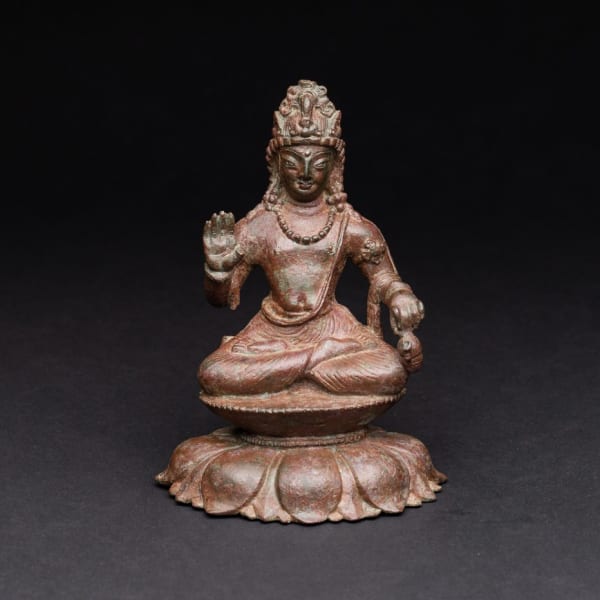 Gandharan Silver-Inlaid Bronze Figure of the Bodhisattva Avalokitesvara