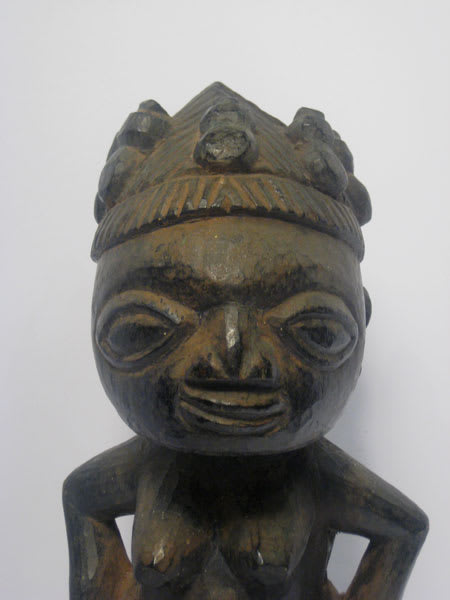 Yoruba Wooden Sculpture of a Standing Woman