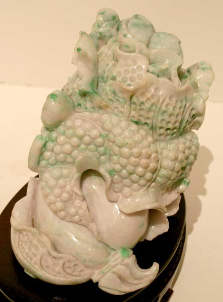 Lavender Jade Sculpture of a Cabbage